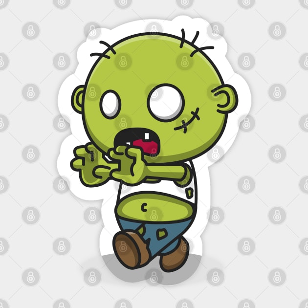 cute zombie Sticker by fflat hds